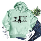 6801-Light Green Hoodie (Black font) / S