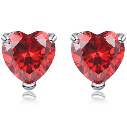 Amazon Cross-border New Love Zircon Earrings Simple Niche Design Sense ins Style Cold Style Earrings Earrings