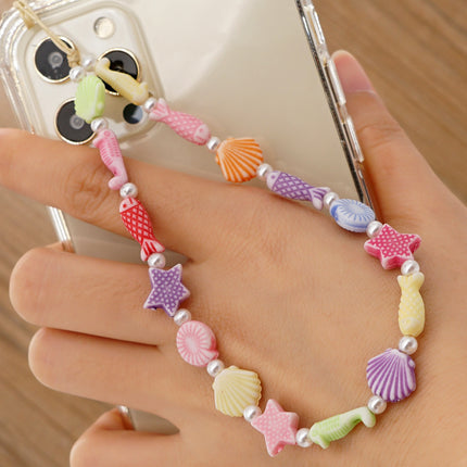 Factory direct supply handmade beaded mobile phone lanyard bluetooth speaker lanyard flashlight fan selfie stick U disk sling