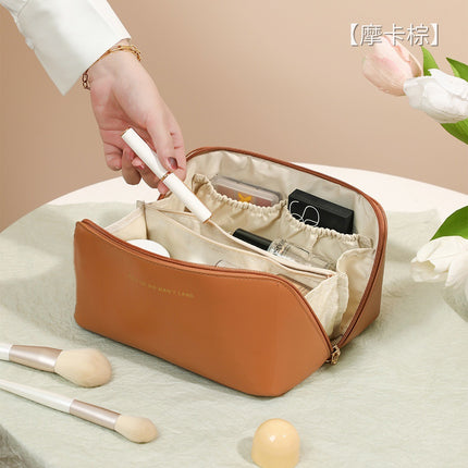 Cross-Border New Hanging Toiletry Bag Portable Business Men's Travel Toiletries Cosmetics Bag Pu Waterproof Makeup