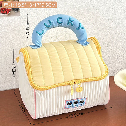 Korean-Style High-Value Three-Layer Makeup Bag, Versatile Portable Toiletry Bag with a Girly Touch, Large-Capacity Portable Travel Storage Bag