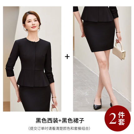 Hotel front desk manager formal dress 2024 new business attire female temperament suit counter sales slim work clothes