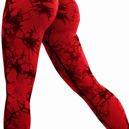 High-Waisted Tie-Dye Butt-Lifting Fitness Pants, Breathable Peach-Lift Compression Training Nine-Point Yoga Pants Define