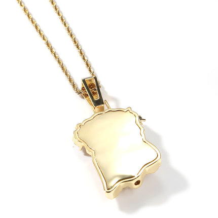 Cross-border Europe and the United States new hip-hop copper inlaid zircon full diamond portrait personality men's pendant manufacturers a generation of hair