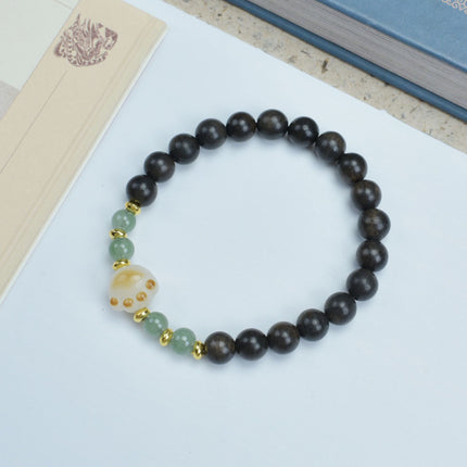 Shen Guibao Chen Xiang 8mm Double Ring Half Bracelet Barrel Bead Bracelet Five Sutra String Beads Niche Wen Play Jewelry Wholesale
