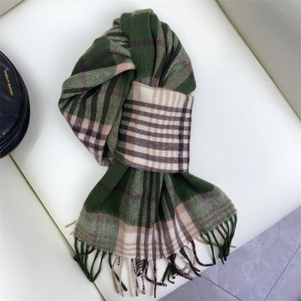 Solid Color Scarf Women's Winter 2024 New Big Brand Korean Style Cashmere Wool Winter Warm Neck Shawl Ins Card