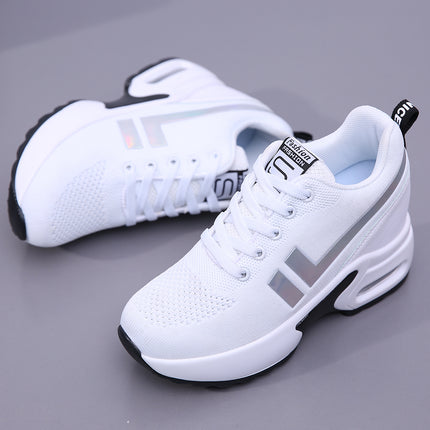 Spring and Autum Small Soft-Soled Inner Height-Increasing Women's Shoes 8cm Breathable Sports Shoes Lightweight Thick-Soled Casual Travel Shoes for Women
