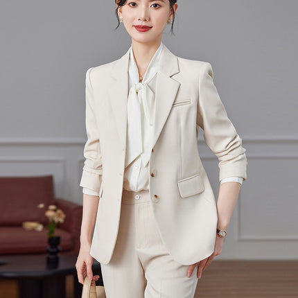 Black Suit suit Women's Spring and Autumn 2024 New Temperament Goddess Fan Commuter Alegable Business Wear Dress Work Clothes