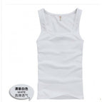 Square Collar Cotton Vest) White / M