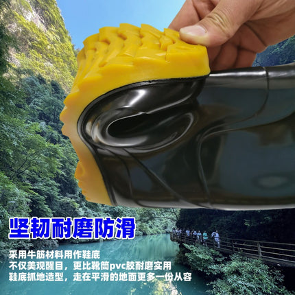 High-Top Rain Boots with Rubber Soles for Men, Durable Work Water Shoes, Non-Slip and Wear-Resistant Safety Shoes