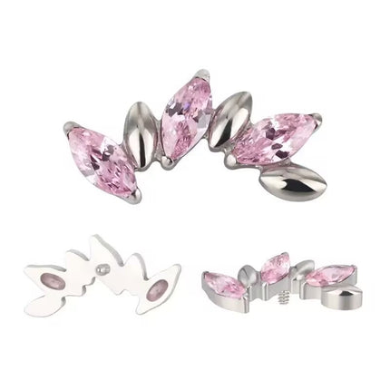 F-136 titanium alloy multicolor stitching zircon horse eye five zirconium earnail lip nail ear bone nail piercing jewelry wholesale