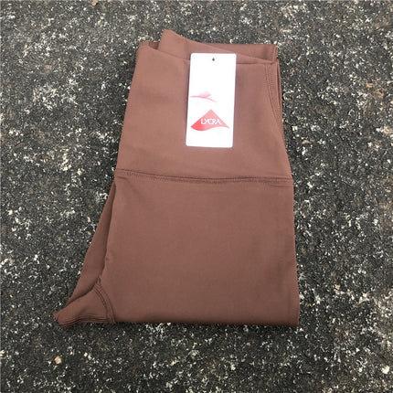 Solid color sexy women's high waist yoga trousers high strength compression support slim fit seamless foot mouth anti-curling Lycra