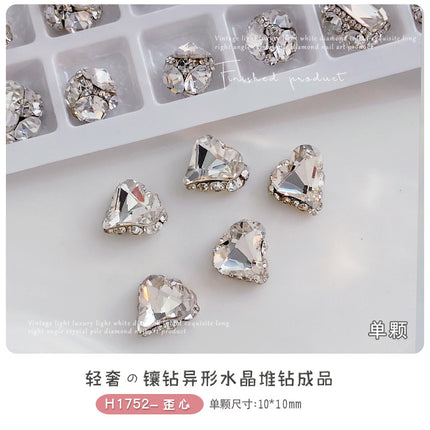 White-transparent finished pile drill nail art accessories high-level hand pile drill ball flash full drill large right angle nail drill accessories