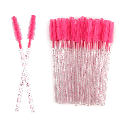 Wholesale foreign trade crystal rod silicone eyelash brush eyebrow brush color eyelash comb disposable eyelash combing tool