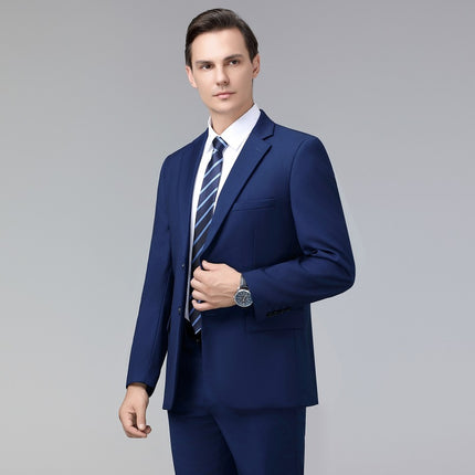 2024 Autumn and Winter Suit suit Men's Two-Piece Set Royal Blue Korean Fashion Youth Slim-Fit Wool Suit