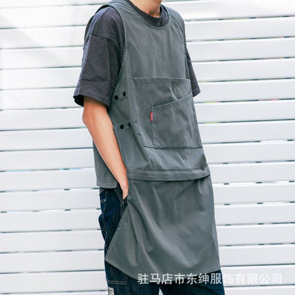 in stock wholesale catering kitchen work apron printing fixed oil-proof apron milk tea nail salon supermarket apron