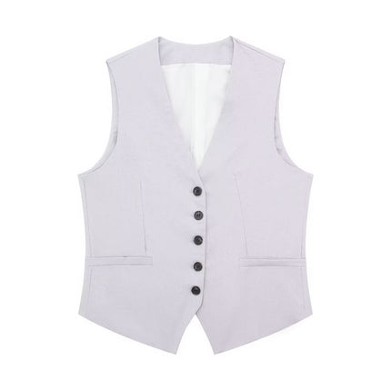 European and American 2023 New Fashion Women's Blended Vest Vest 7747356 High Waist Casual Shorts 7748356 Trendy