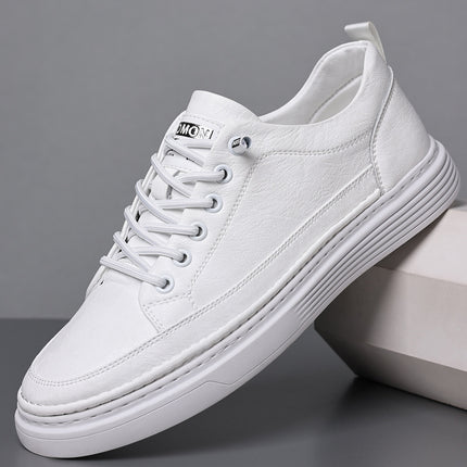 Summer men's shoes thin perforated sneakers sports casual leather shoes trendy genuine leather thick bottom breathable hollow hole shoes