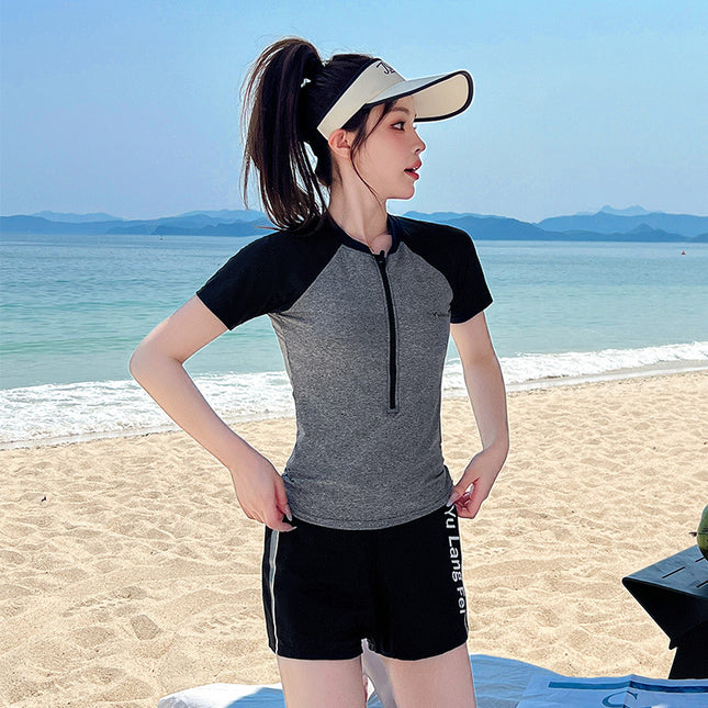 Swimsuit for Women 2025 New Split Large Size Fat mm Covers Belly and Looks Slim Conservative Sports Student Swimsuit for Hot Spring Bathing