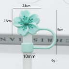 Bag does not include straw / Silicone cyan begonia 10mm