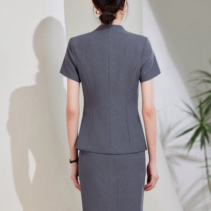 High-end Suit suit Women's Short-sleeved Summer New Tooling Hotel Front Desk Temperament Work Clothes Professional Thin Suit