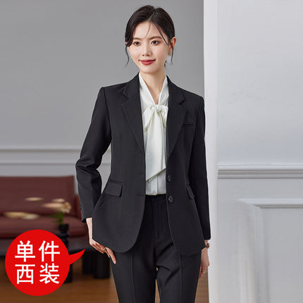 Black Suit suit Women's Spring and Autumn 2024 New Temperament Goddess Fan Commuter Alegable Business Wear Dress Work Clothes