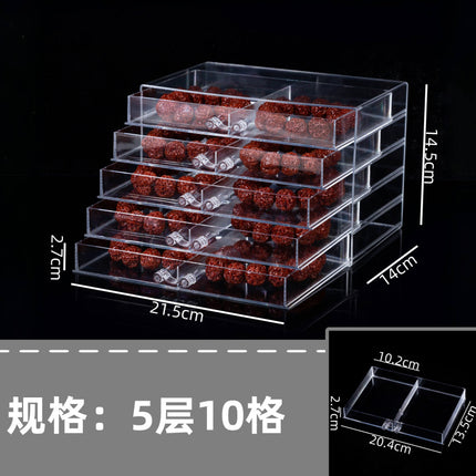 Jewelry Storage Box Large Capacity Multi-Layer Earrings Necklace Compartment Box Anti-Oxidation Drawer Acrylic Storage Box