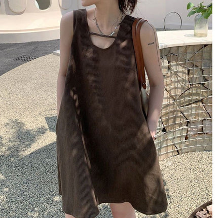 dress 2024 Korean-style Internet Celebrity Pit Simple Elegant Retro Vest Dress A- word Slim Fashionable dress