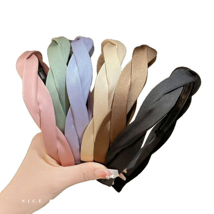Handmade Cute Braided Cross Headband for Washing Face, Non-Slip Hairband for Holding Hair, Women's Hair Accessory Headband