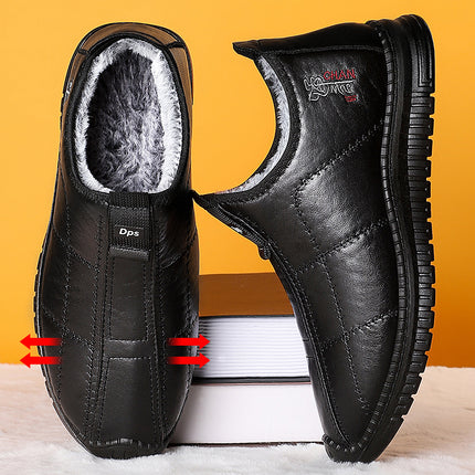 Men's Cotton Shoes Cross-Border Polyurethane Men's Shoes Large Size Warm Short Boots Shallow Mouth Comfortable Cotton Boots Fleece-Lined Thickened Boots Men's Style