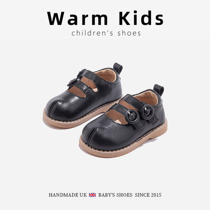 Genuine Leather Girls' Small Leather Shoes 2025 Spring and Autumn Round-Toe Princess White Soft-Soled Toddler Shoes for Girls and Children