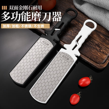 Factory direct supply emery sharpening artifact household kitchen knife sharpening stone 400 mesh double-sided multi-function sharpener
