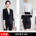 Black suit + shirt + skirt / S