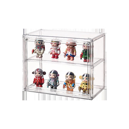 Bubble Mart Figure Storage Box Blind Box Doll High-Transparency Acrylic Display Box Doll Storage Cabinet Layered Gray