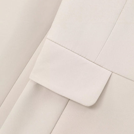 European and American Style Solid Color French Style Fragrant Style Celebrity Elegant Casual Commuter Flip-on Slim-fit Round Neck Professional Suit Jacket