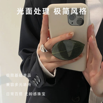 Simple smooth oval ring ins niche titanium steel index finger can't quit colored female ring small wholesale