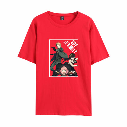 New Hot Anime Spy Playhouse Spy X Family Cute Printed Student Short-sleeved Men's and Women's T-shirts