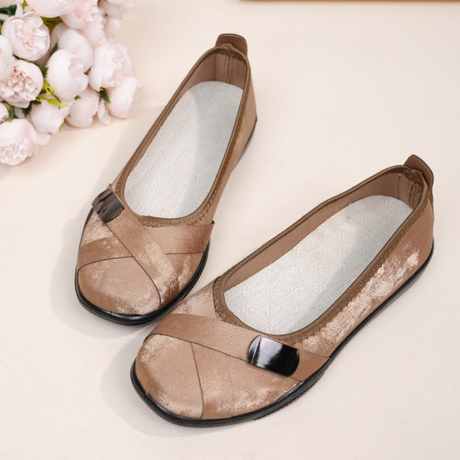 Shoes Women's 2025 Spring New Non-slip Soft Sole Women's Single Shoes Shallow Mouth Flat Slip-on Casual All-match Lazy Shoes