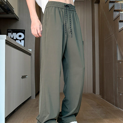 Summer Comfortable Ice Silk Pants Unisex Cool Breathable Quick-drying plus size Sports Pants Thin Drawstring Casual Pants