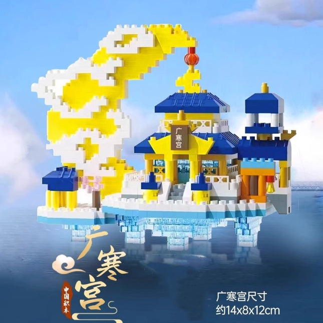 Compatible with Lego Guanghan Palace Building Blocks Puzzle Microparticles Peach Blossom Pool Chinese Style Building Assembled Creative Toys Wholesale