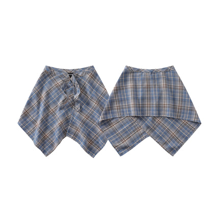 A generation of hair folding artifact color plaid fart curtain one-piece lace-up high street irregular hem Joker skirt