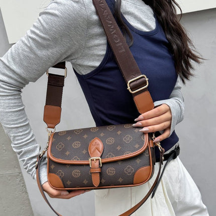 Cross-Border Bags for Women 2025 New Style Printed Shoulder Bag Retro Presbyopic Small Square Bag Trendy Crossbody Bag Wholesale