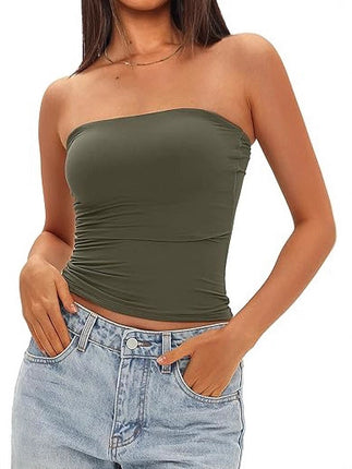 2025 Cross-Border Hot-Selling Women's Tube Top Off-Shoulder Inner Wear Outerwear Tight-Fitting Top