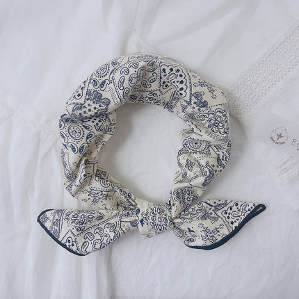 New 58x58cm% cotton small square scarf women's small floral scarf hair band Korean style Net red scarf decoration