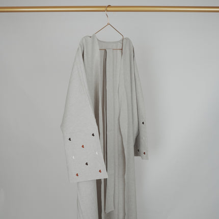 Cross-Border Embroidered Ethnic Cardigan Open-Style Long-Sleeve Heart Embroidery Linen Ethnic Clothing