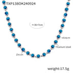TXP138-Steel Blue Zircon Necklace