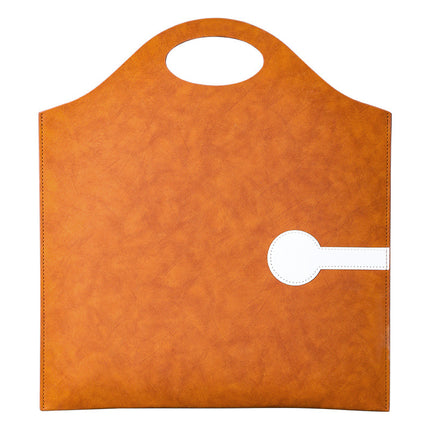 A4 Leather File Bag Handbag Custom Printable Logo Waterproof Storage Portable File Bag A4 Small Data Bag