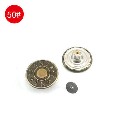 Wholesale In-Stock Waist-Cinching Button-Free Detachable Jeans Buttons, Eco-Friendly Buttons, Screw Metal I-Shaped Buckles