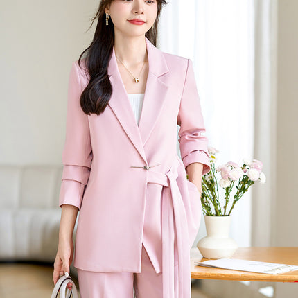 Beige Suit suit Women's 2024 New Autumn and Winter Professional Fashion Temperament Goddess Fan Fashion Personality Casual Suit
