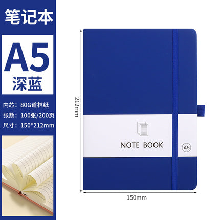 Portable Small Notebook A6A5 Wholesale Multi-Color Elastic Straps Skin-Feel Leather Notebook Imitation Leather Cross-Border Supply Ready Stock